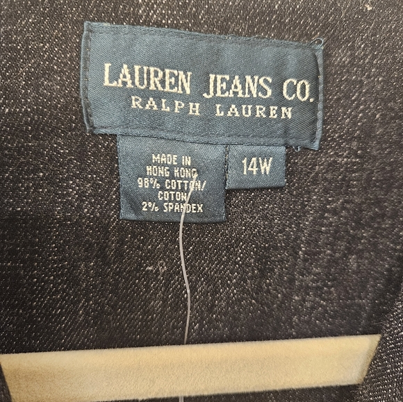 NWT - Lauren Jeans Co. Black Stretch Jeans Blazer - Size 14W - Picture 5 of 10